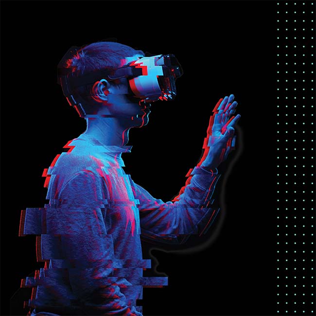 Artificial intelligence - Man wearing VR headset